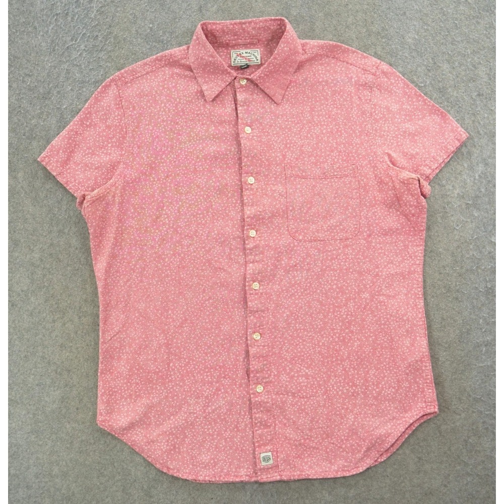 Deus Ex Machina Shirt Mens Medium Pink Button Short Sleeve Streetwear Y2K Retro